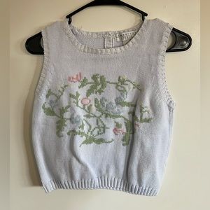 vintage crop knit sweater tank